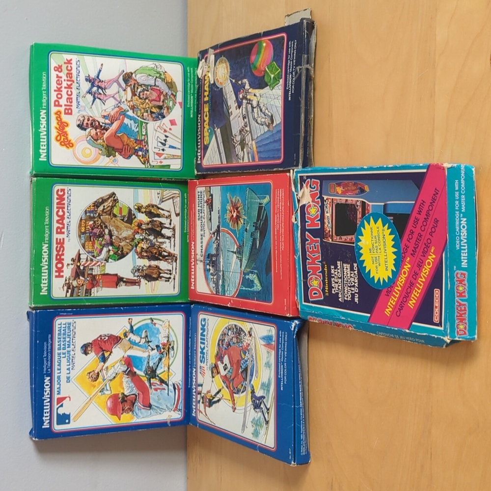Vintage 1979-1981 Intellivison Games, Lot of 7 Games (untested)